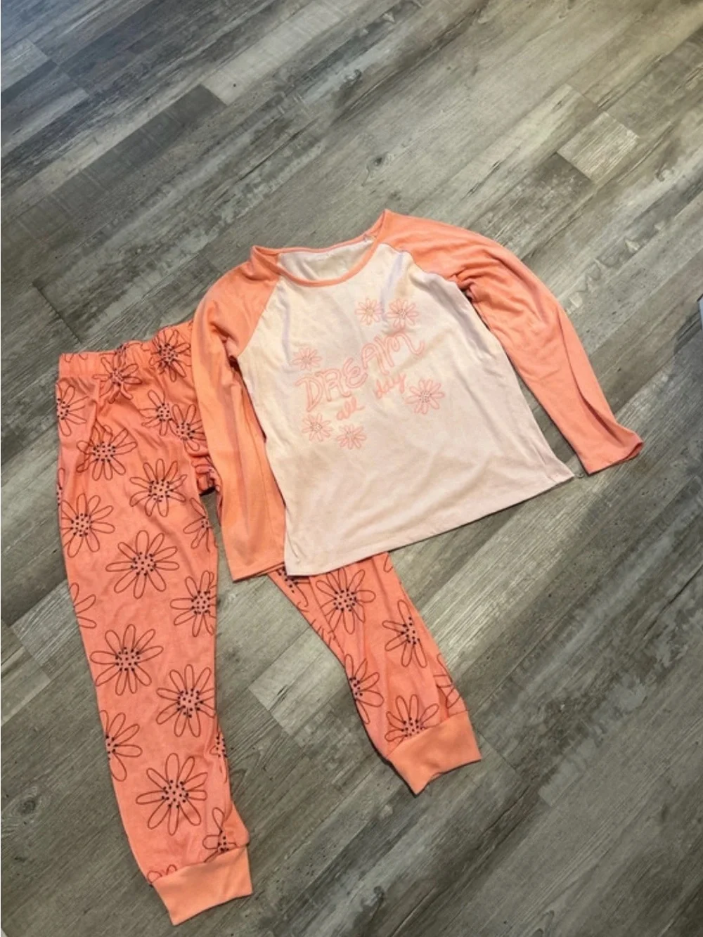 Cat & Jack Coral Pink Floral 'Dream All Day' Pajama Set